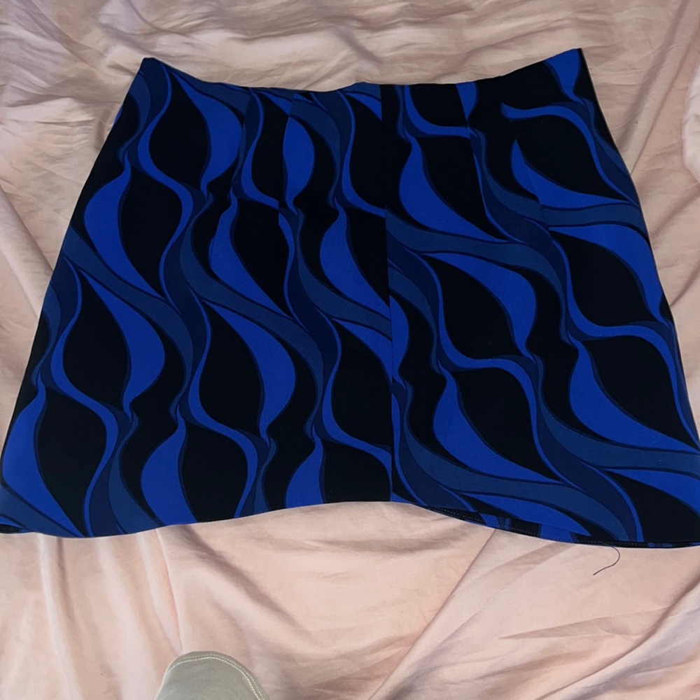 Zara blue and black skirt